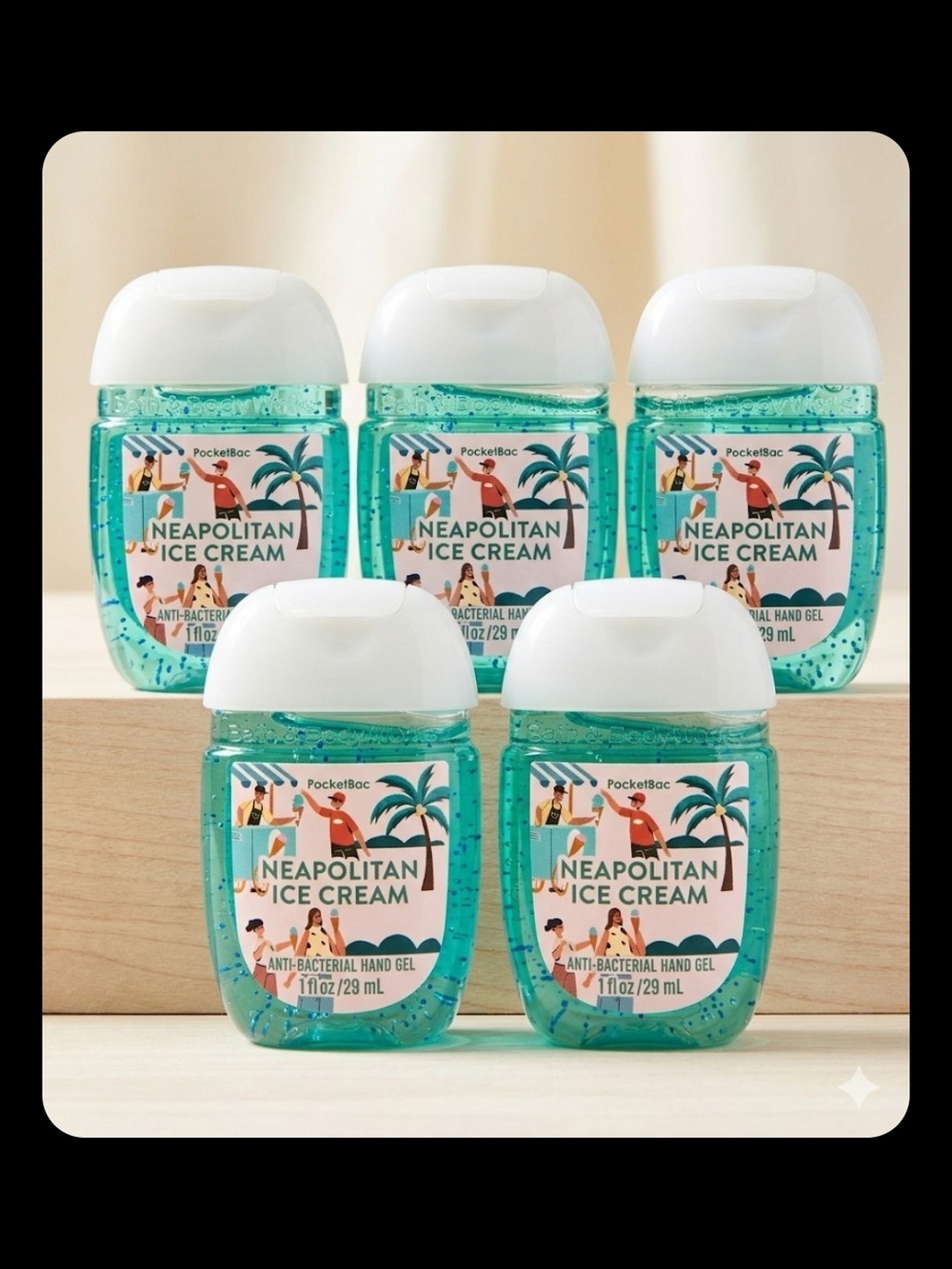 Neapolitan Ice Cream Antibacterial Hand Gel - Teal (5 Pack)